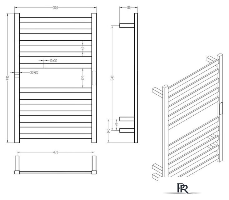 Полотенцесушитель Roxen Plaza 11040-5079GM - Изображение №10 — Интернет-магазин ПроЗаказ