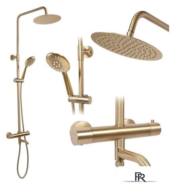 Душевая система  Rea Lungo matt gold REA-P6604 - Изображение №1 — Интернет-магазин ПроЗаказ