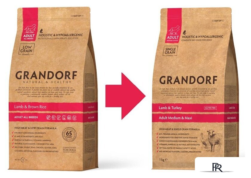 Сухой корм для собак Grandorf Medium & Maxi Breeds Lamb & Turkey (с ягненком и индейкой) 10 кг - Изображение №2 — Интернет-магазин ПроЗаказ