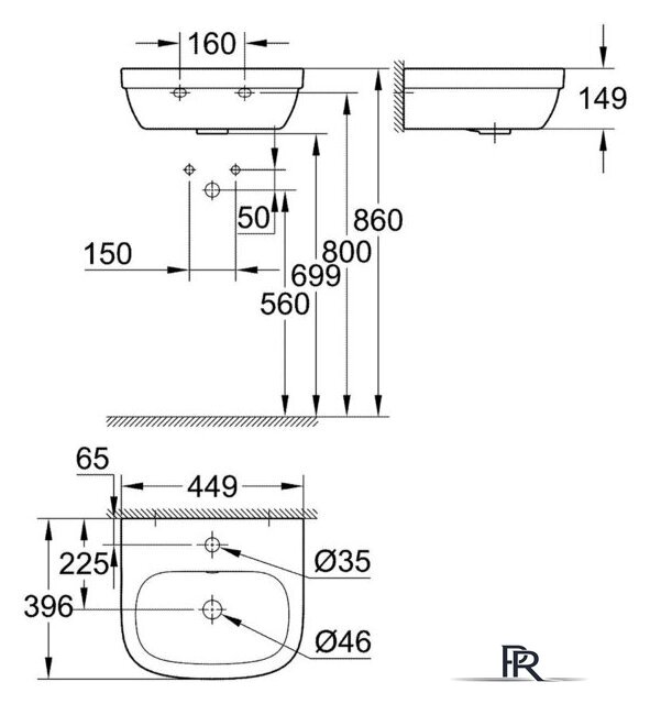Умывальник Grohe 39324000 44.9x39.6 - Изображение №8 — Интернет-магазин ПроЗаказ