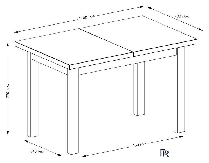Кухонный стол Senira Кастусь 110-145x70 (венге/венге) - Изображение №3 — Интернет-магазин ПроЗаказ