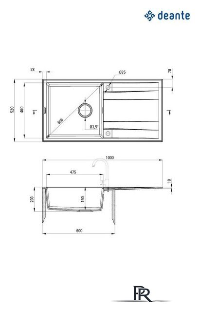 Кухонная мойка Deante Eridan ZQE_A713 - Изображение №2 — Интернет-магазин ПроЗаказ