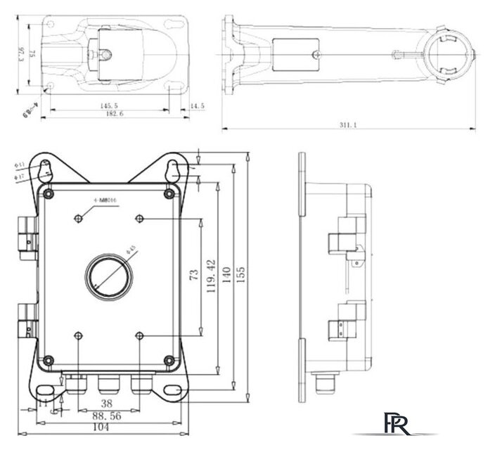 Крепление для камер видеонаблюдения Hikvision DS-1602ZJ-BOX - Изображение №2 — Интернет-магазин ПроЗаказ