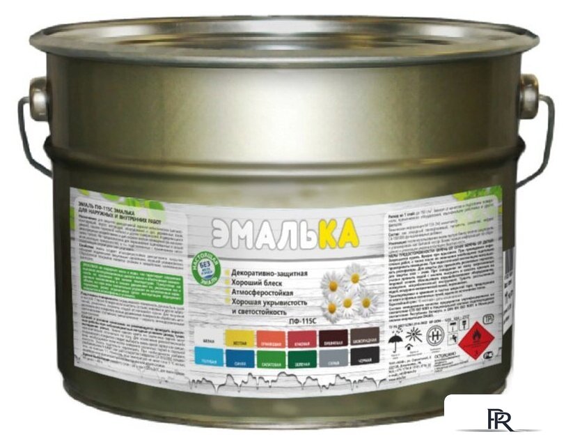 Краска Эмалька ПФ-115 С 10 л (белый) - Изображение №1 — Интернет-магазин ПроЗаказ