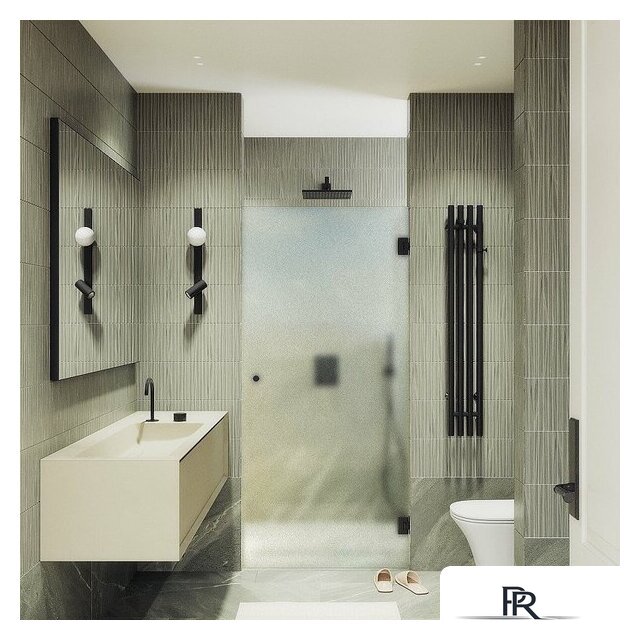 Душевая дверь MaybahGlass 195x70.5 MGD-519-6 (сатин стекло/черный) - Изображение №3 — Интернет-магазин ПроЗаказ