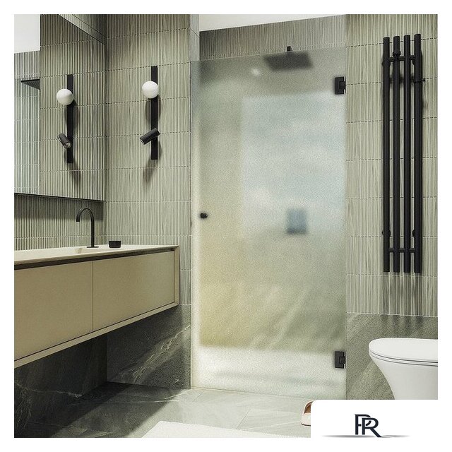 Душевая дверь MaybahGlass 195x70.5 MGD-519-6 (сатин стекло/черный) - Изображение №2 — Интернет-магазин ПроЗаказ