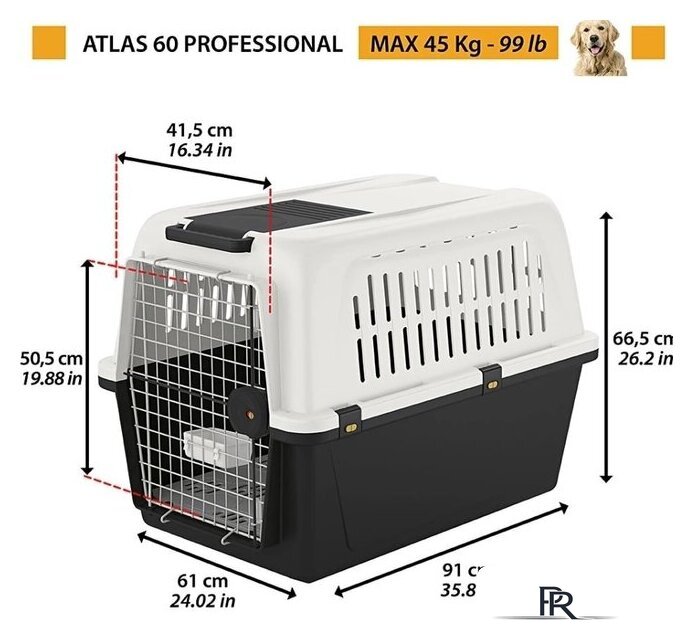 Переноска Ferplast Atlas Classic 60 73060021 (серый/черный) - Изображение №13 — Интернет-магазин ПроЗаказ