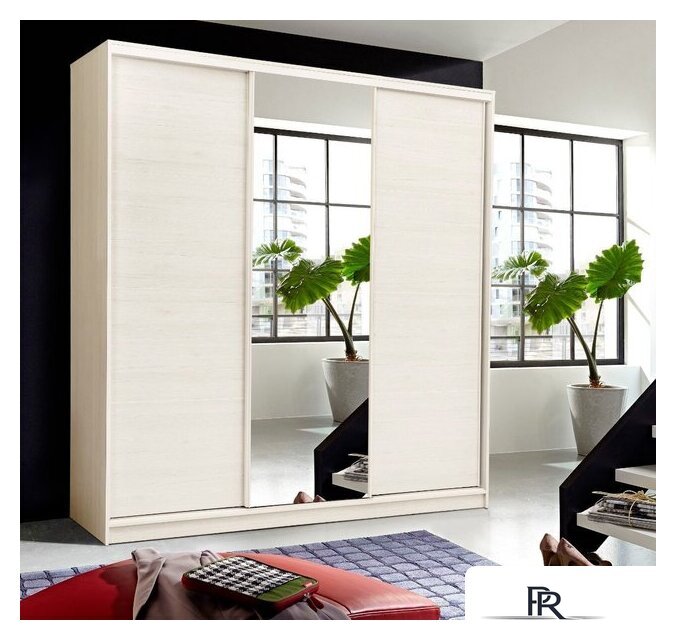 Шкаф-купе Рэйгрупп Bromo BBB3 02 РГ-07.02 B 237 BBB 237.5 (дуб бордо лайт/белый) - Изображение №10 — Интернет-магазин ПроЗаказ