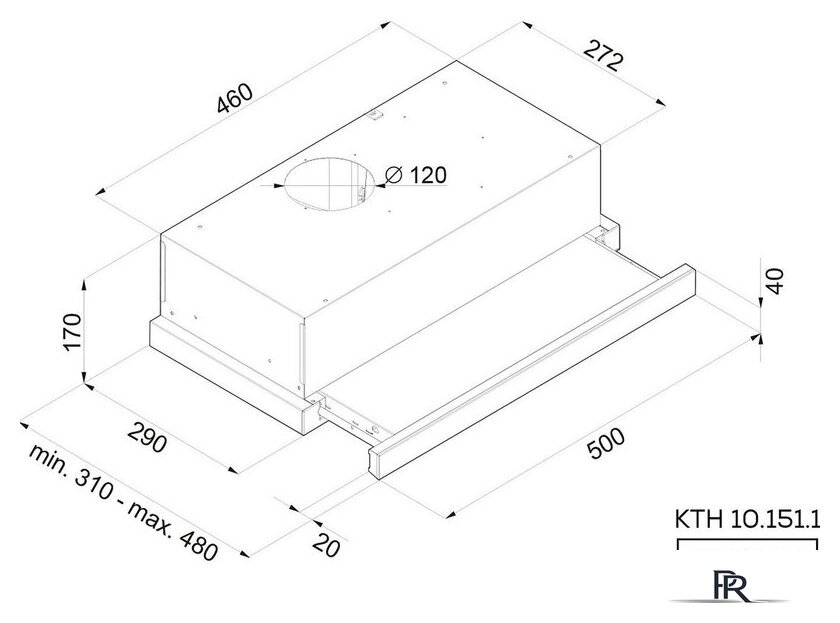 Кухонная вытяжка Kernau KTH 10.151.1 B - Изображение №2 — Интернет-магазин ПроЗаказ