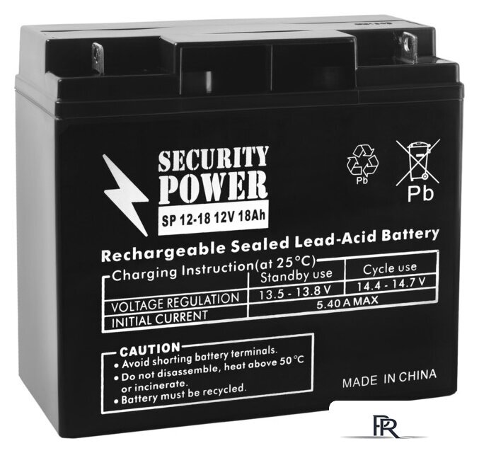 Аккумулятор для ИБП Security Power SP 12-18 (12В/18 А·ч) - Изображение №1 — Интернет-магазин ПроЗаказ