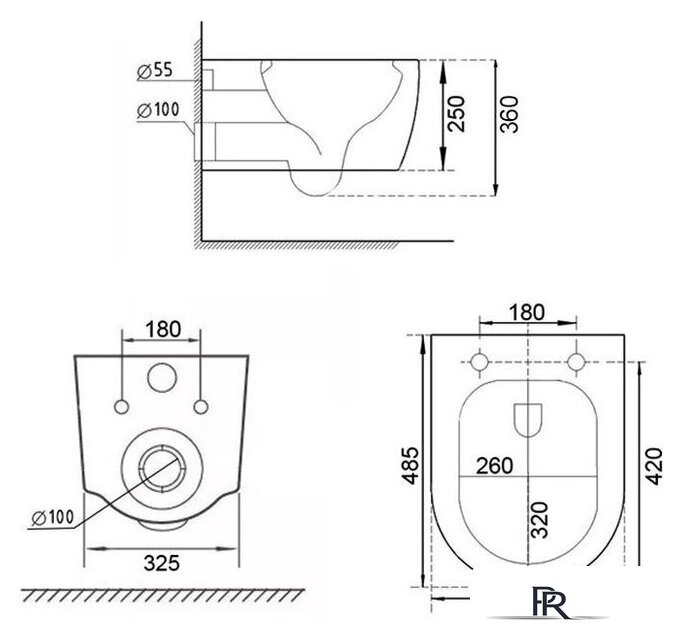 Унитаз подвесной Roxen Royal Matt в комплекте с инсталляцией StounFix Dual Fresh 6 в 1 968245 (кнопка: хром глянцевый) - Изображение №14 — Интернет-магазин ПроЗаказ