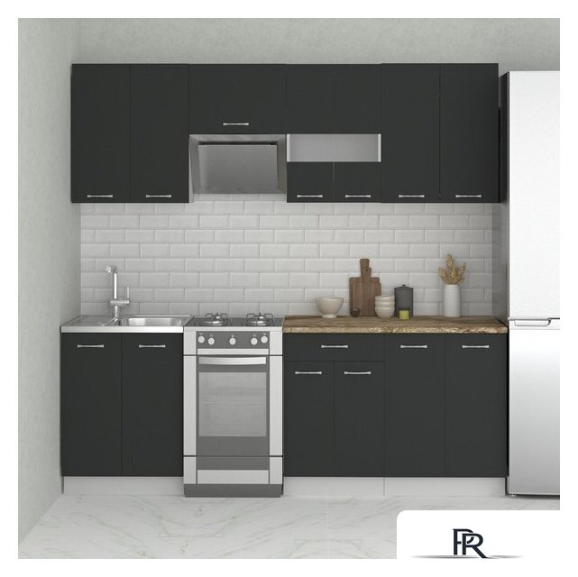 Готовая кухня Mio Tesoro Экстра-лайт 2.2 (антрацит/мадрид) - Изображение №6 — Интернет-магазин ПроЗаказ