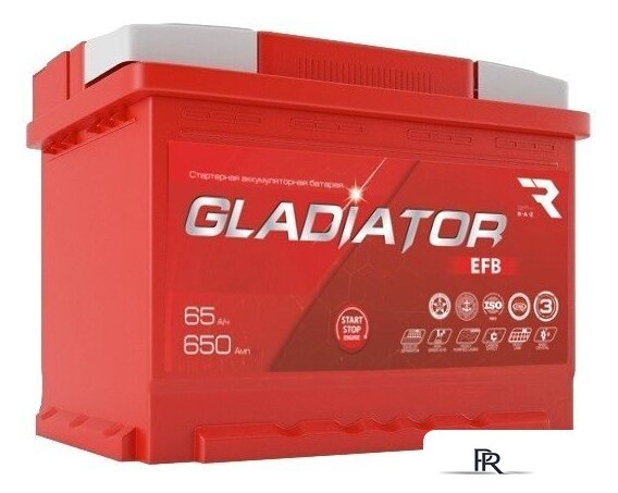 Автомобильный аккумулятор Gladiator EFB 65 R+ (65 А·ч) - Изображение №1 — Интернет-магазин ПроЗаказ