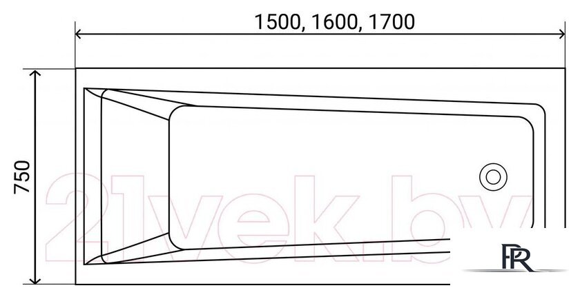 Ванна Lauter Versailles 150x75 21070050 (с ножками, лицевым и торцевым экранами) - Изображение №14 — Интернет-магазин ПроЗаказ