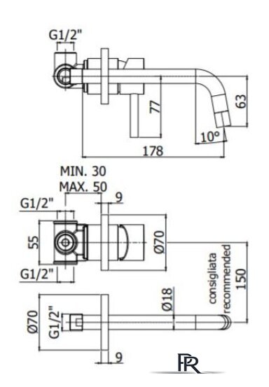 Смеситель Paffoni LIG006HGSP70 - Изображение №2 — Интернет-магазин ПроЗаказ