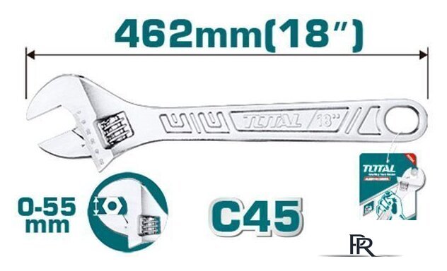 Ключ разводной Total THT1010183 - Изображение №2 — Интернет-магазин ПроЗаказ