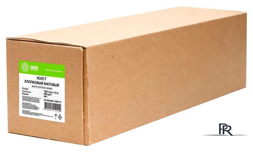 Холст CACTUS белый хлопок 1067 мм х 15 м 400 г/м2 CS-MC400-106715 - Изображение №1 — Интернет-магазин ПроЗаказ