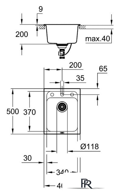 Кухонная мойка Grohe K700 50-C 40/50 1.0 31650AP0 (черный гранит) - Изображение №2 — Интернет-магазин ПроЗаказ