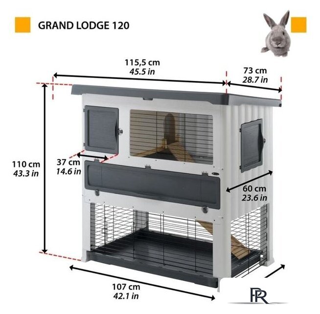 Клетка Ferplast Grand Lodge Plus 120 57087800 - Изображение №12 — Интернет-магазин ПроЗаказ