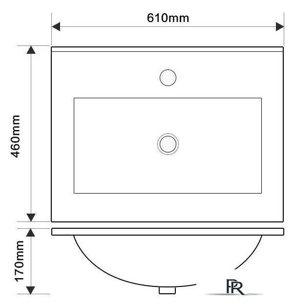  ЗОВ Тумба с умывальником Парма 60 P60LAN0MAMC1B-OL60 (антрацит/аттик) - Изображение №5 — Интернет-магазин ПроЗаказ