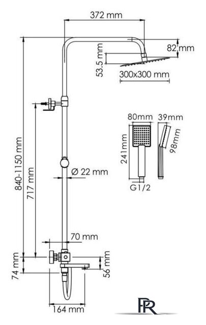 Душевая система  Wasserkraft A199.118.141.087.CH Thermo - Изображение №3 — Интернет-магазин ПроЗаказ