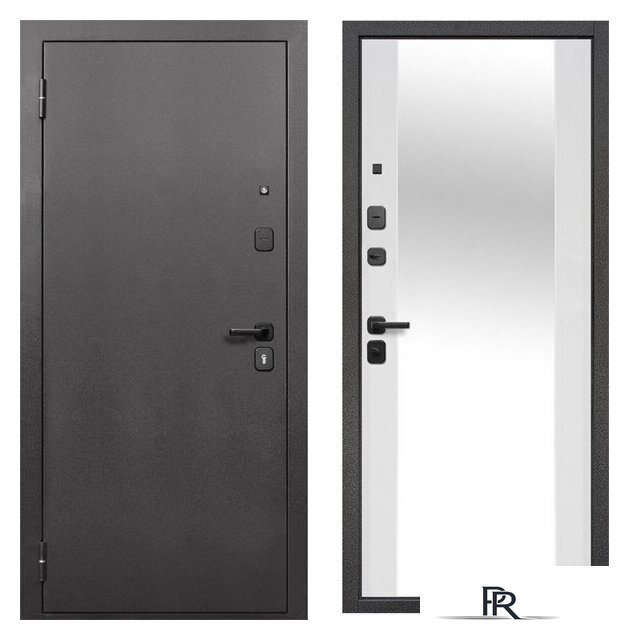 Металлическая дверь Guard Зеркало серебристый/белый матовый (96x205, левая) - Изображение №1 — Интернет-магазин ПроЗаказ