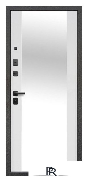 Металлическая дверь Guard Зеркало серебристый/белый матовый (96x205, левая) - Изображение №3 — Интернет-магазин ПроЗаказ