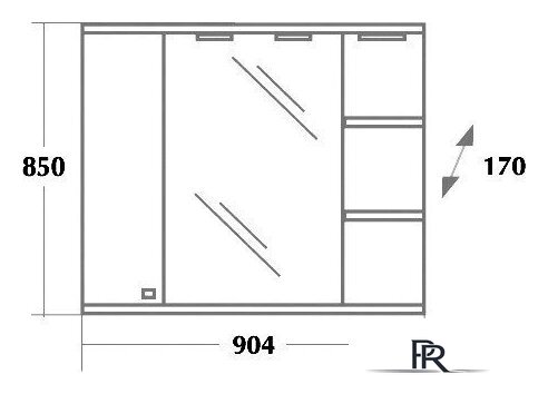  Onika Шкаф с зеркалом Эльбрус 90.02 правый (белый) [209004] - Изображение №3 — Интернет-магазин ПроЗаказ