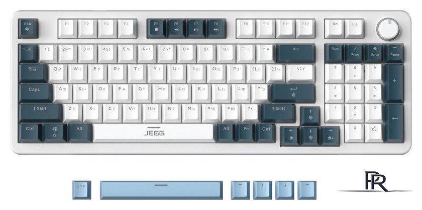 Клавиатура JEGG ZA98 White Navy Blue (TNT Red) - Изображение №1 — Интернет-магазин ПроЗаказ