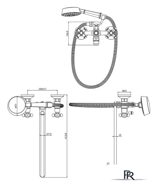 Смеситель Damixa RedBlu Retro 239500000 - Изображение №2 — Интернет-магазин ПроЗаказ