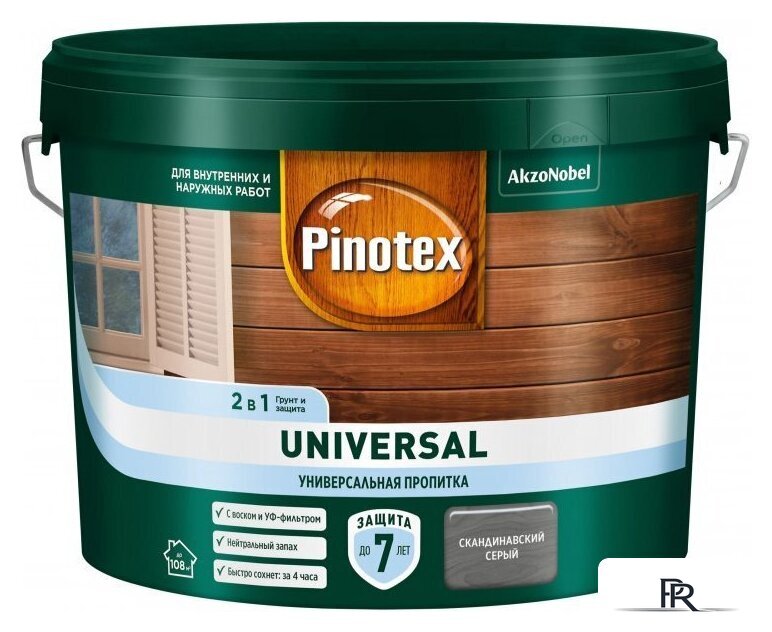 Пропитка Pinotex Universal 2 в 1 9 л (скандинавский серый) - Изображение №1 — Интернет-магазин ПроЗаказ