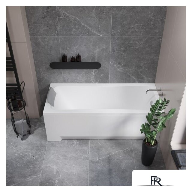 Ванна Lauter Bianca 140 21207140 (с ножками, серым подголов.,белым лиц. и торц.экраном) - Изображение №16 — Интернет-магазин ПроЗаказ