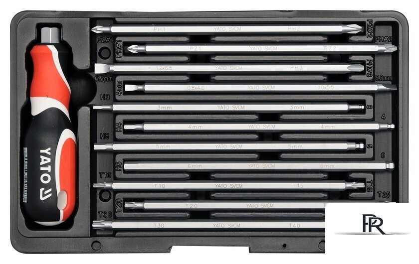 Набор отверток Yato YT-2797 (12 предметов) - Изображение №2 — Интернет-магазин ПроЗаказ