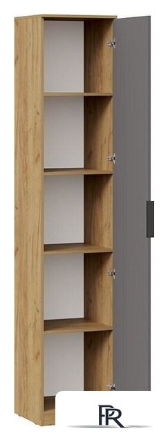 Шкаф-пенал Трия Хилтон для белья исп.2 (дуб крафт золотой/графит матовый) - Изображение №5 — Интернет-магазин ПроЗаказ