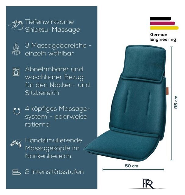 Массажная накидка на сиденье Beurer MG 330 (petrol blue) - Изображение №1 — Интернет-магазин ПроЗаказ