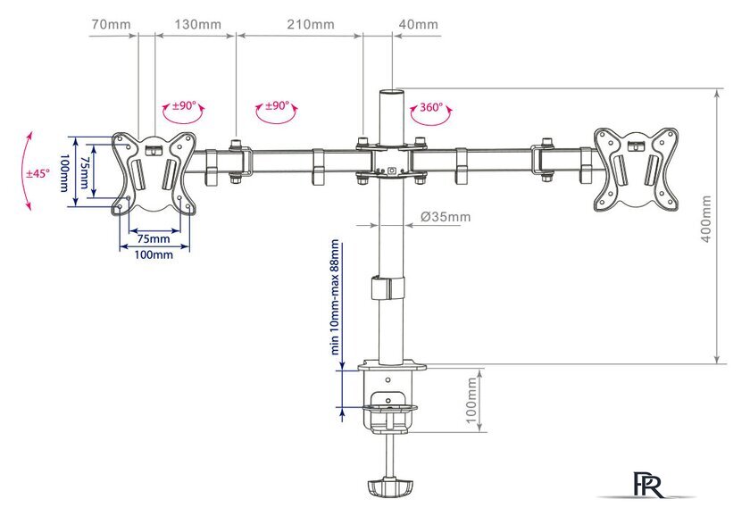 Кронштейн для монитора Arm Media LCD-T13 - Изображение №2 — Интернет-магазин ПроЗаказ