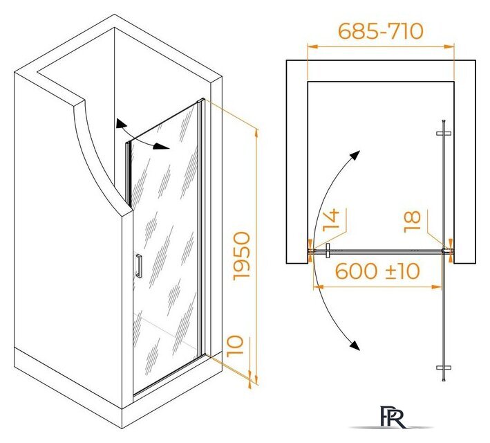 Душевая дверь RGW LE-003Gr 351200307-110 - Изображение №4 — Интернет-магазин ПроЗаказ