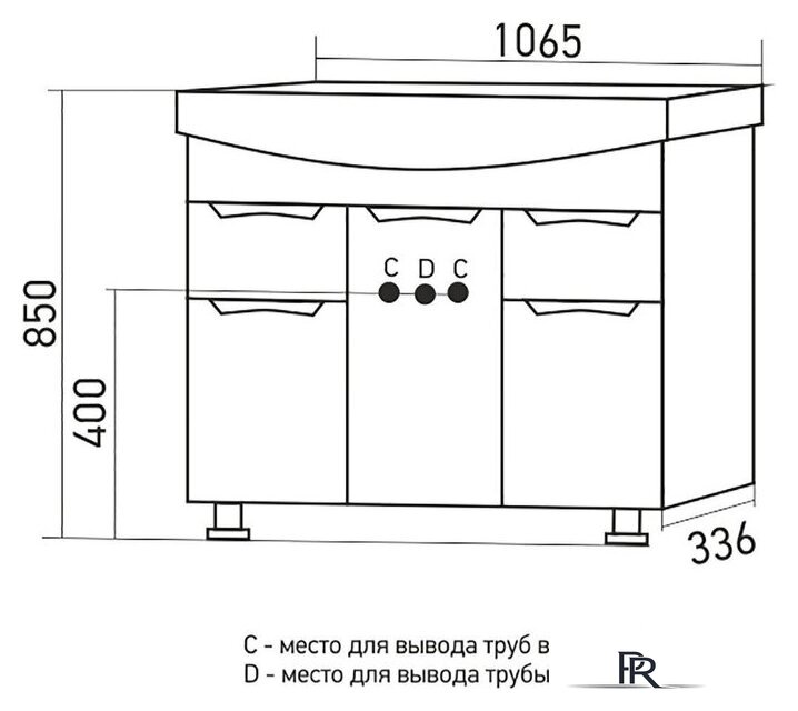  Mixline Тумба под умывальник Этьен 105 542411 - Изображение №4 — Интернет-магазин ПроЗаказ