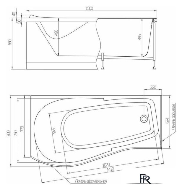 Ванна Alex Baitler Orta L 150x90 - Изображение №5 — Интернет-магазин ПроЗаказ