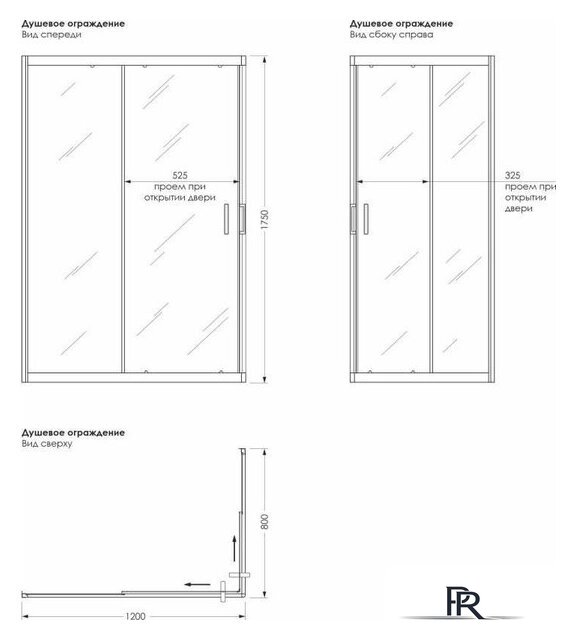 Душевой уголок Метакам Universal Pro 120x80 KKS_014547 (прозрачное стекло) - Изображение №6 — Интернет-магазин ПроЗаказ