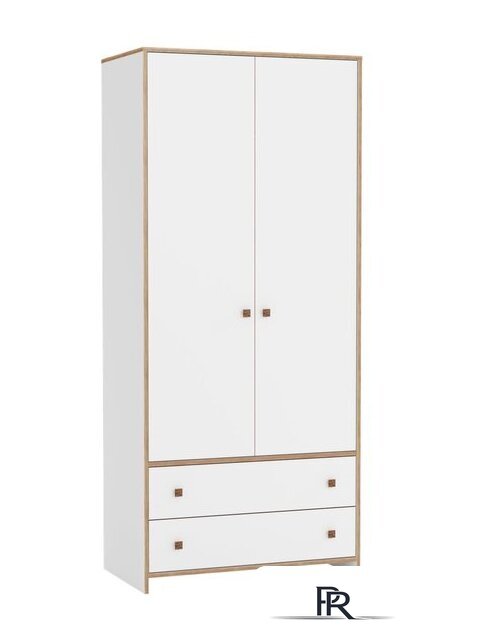 Шкаф распашной Олмеко Дакота 68.04 2-х дверный (белый/дуб сонома) - Изображение №1 — Интернет-магазин ПроЗаказ