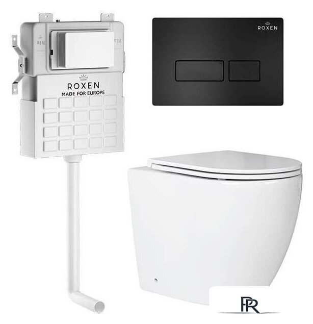 Унитаз приставной Roxen Antares в комплекте с инсталляцией Attach 5 в 1 967019 (кнопка: черный матовый) - Изображение №1 — Интернет-магазин ПроЗаказ