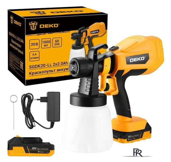 Краскораспылитель Deko SGDK20-Li 086-1020 (с 2-мя АКБ) - Изображение №1 — Интернет-магазин ПроЗаказ