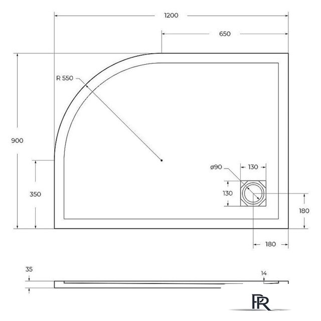 Душевой поддон BelBagno TRAY-MR-UNO-RH-120/90-550-35-W-L-CR 120x90 - Изображение №7 — Интернет-магазин ПроЗаказ