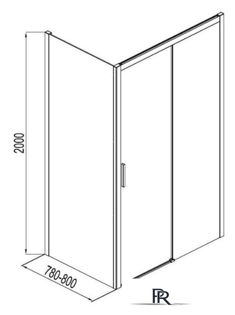 Душевая стенка Aquanet Pleasure AE60-F-80H200U-BT 80 (прозрачное стекло) - Изображение №2 — Интернет-магазин ПроЗаказ