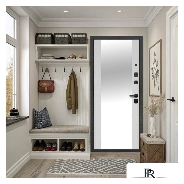 Металлическая дверь Guard Зеркало серебристый/белый матовый (96x205, правая) - Изображение №4 — Интернет-магазин ПроЗаказ