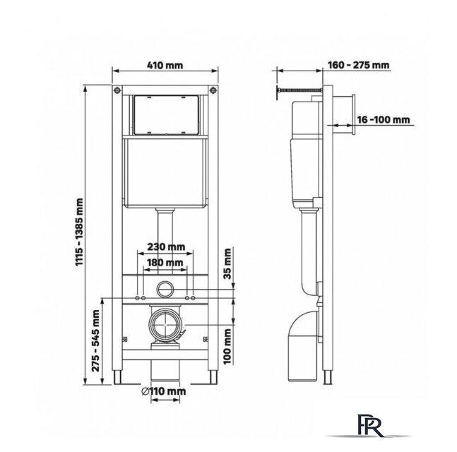 Унитаз подвесной Berges Wasserhaus Quattro S Rimless 043364 (с сиденьем и кнопкой смыва) - Изображение №8 — Интернет-магазин ПроЗаказ