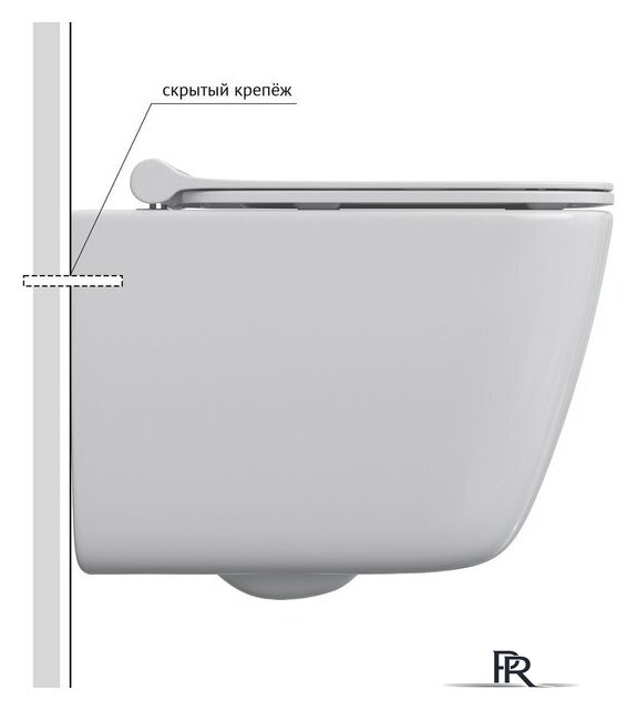 Унитаз подвесной Berges Wasserhaus Quattro S Rimless 043364 (с сиденьем и кнопкой смыва) - Изображение №5 — Интернет-магазин ПроЗаказ