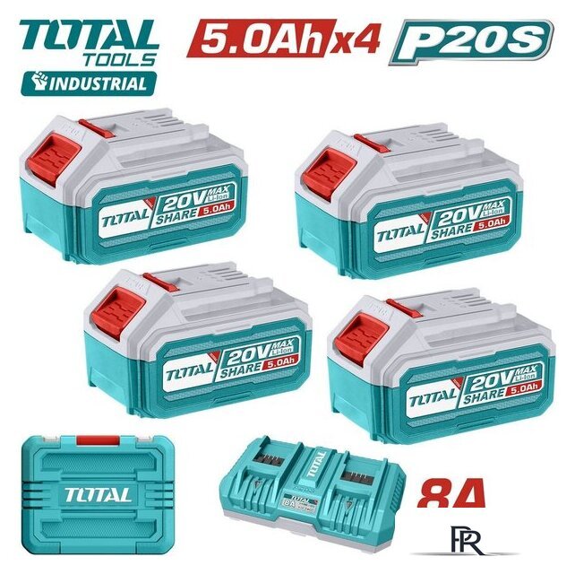 Аккумулятор с зарядным устройством Total TFBCLI20285 (20В/4x5 Ah + 20В, кейс) - Изображение №1 — Интернет-магазин ПроЗаказ