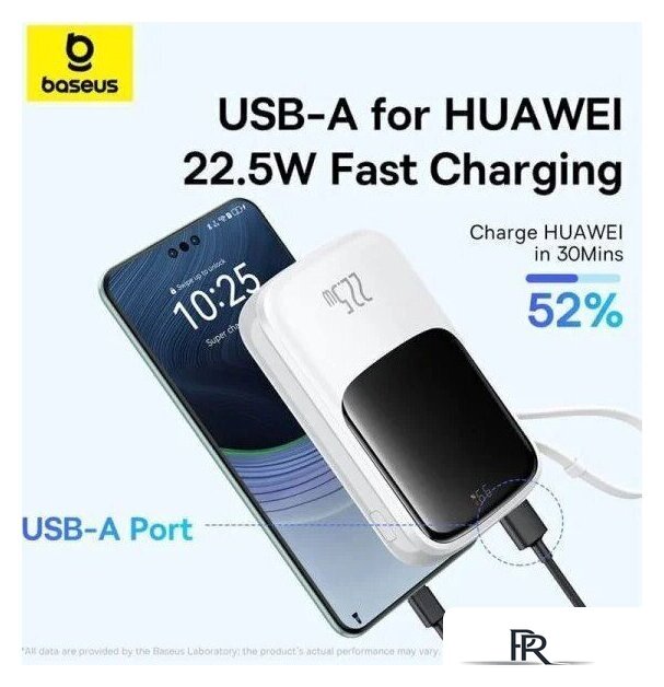 Внешний аккумулятор Baseus Qpow Pro+ Digital Display Fast Charge 22.5W 10000mAh (белый) - Изображение №3 — Интернет-магазин ПроЗаказ
